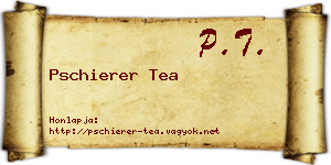 Pschierer Tea névjegykártya